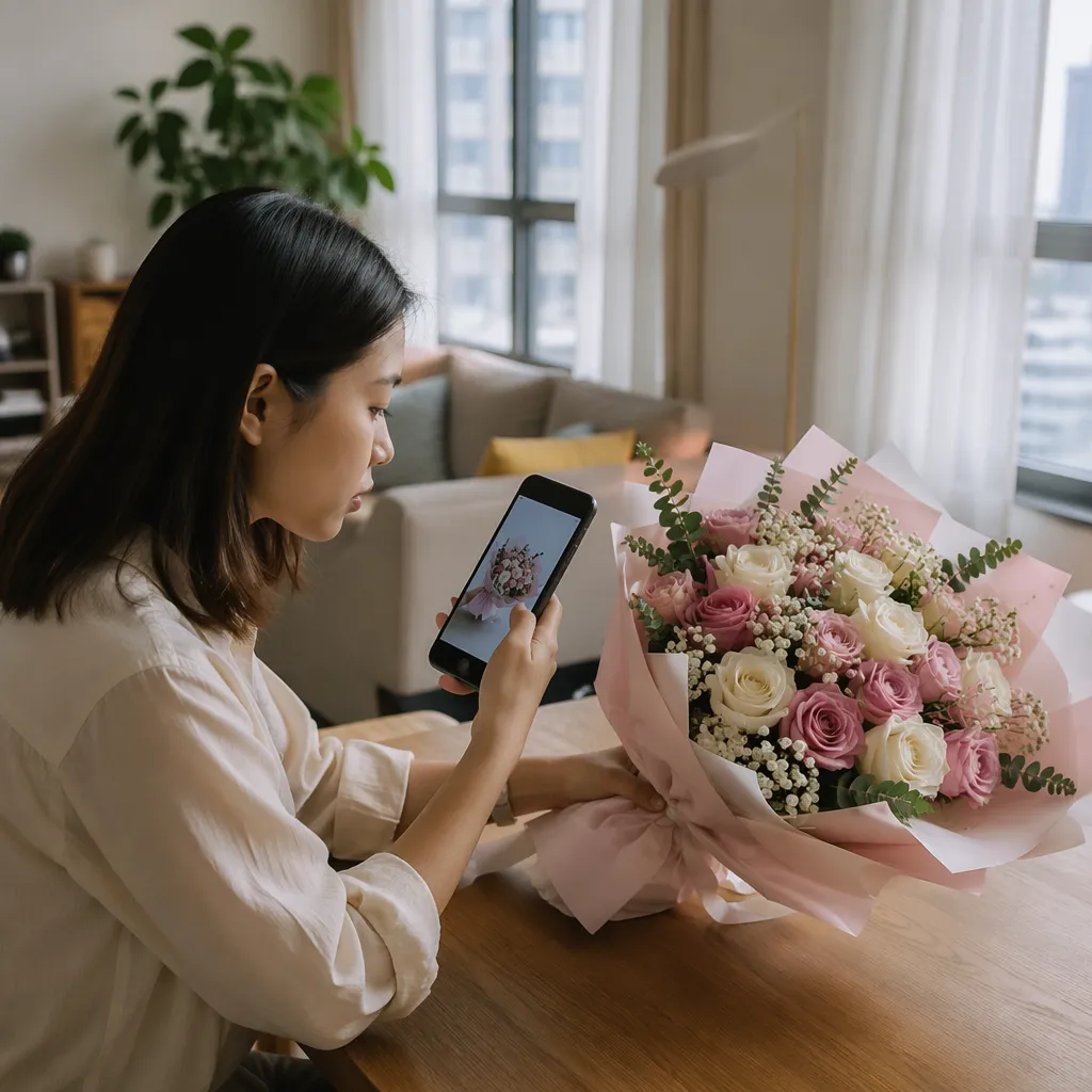 Cách kiểm tra hoa khi mua online