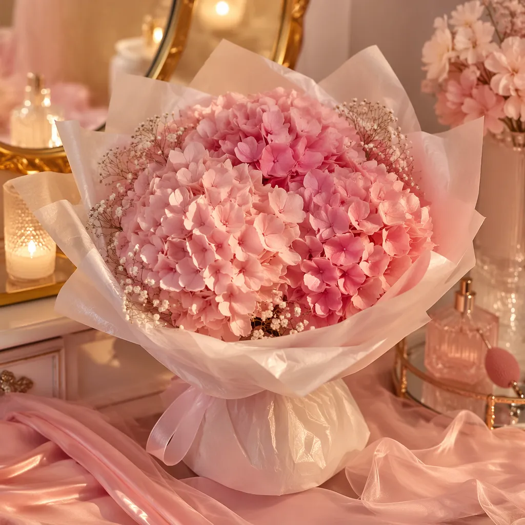 Cẩm tú cầu hồng - Tình yêu và sự ngọt ngào