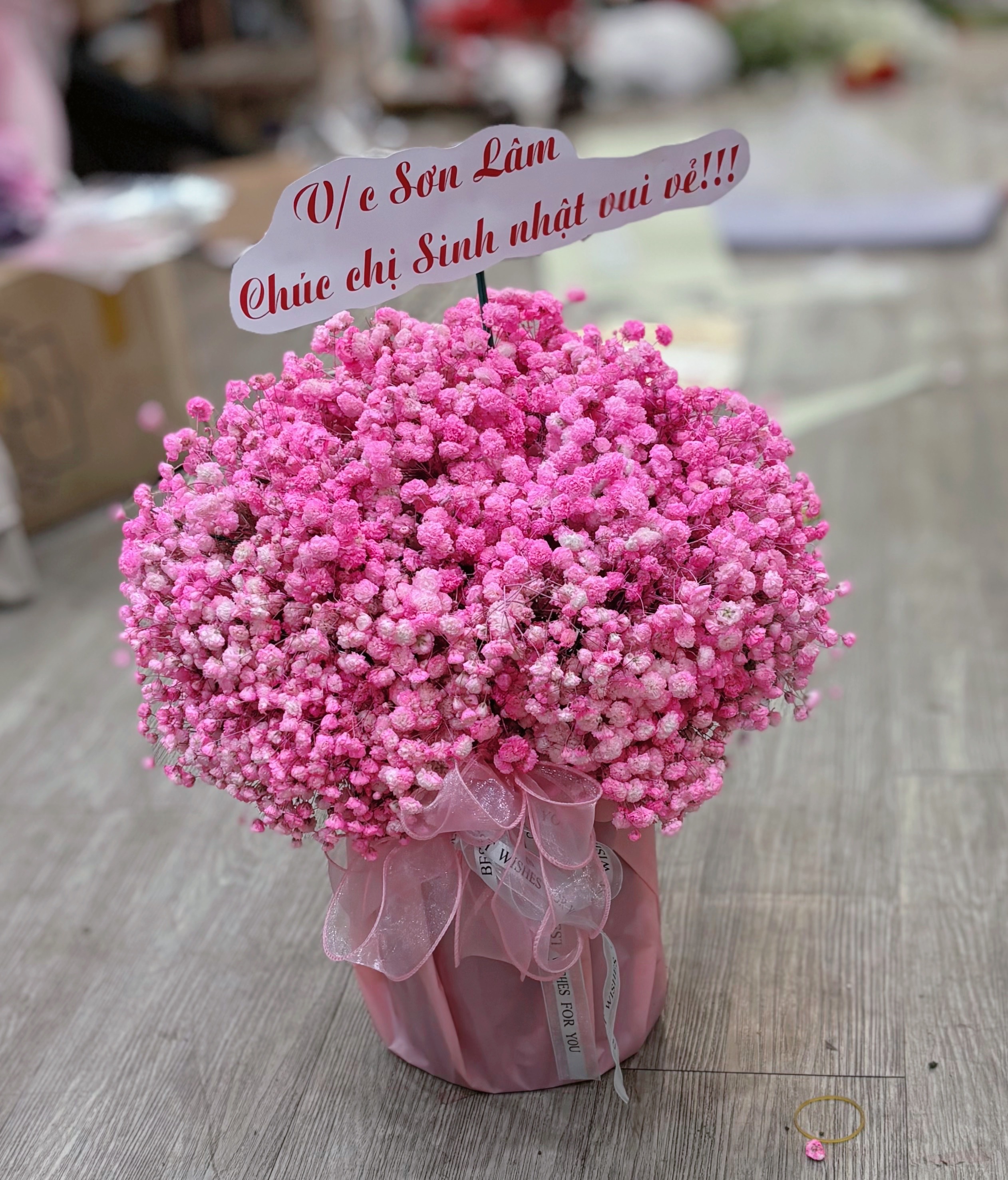 giỏ hoa baby khô