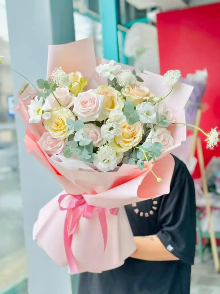 Bó Hoa Hồng Phấn & Hồng Vàng & Hồng - Hoa Tươi