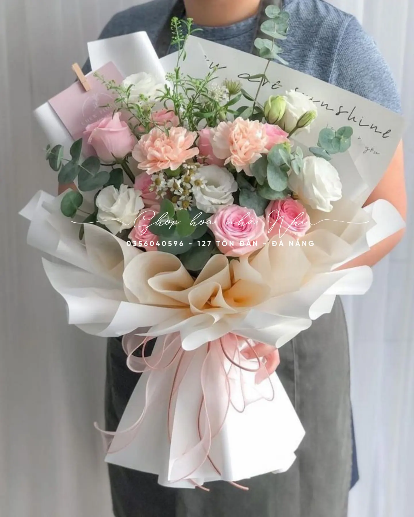 Ảnh 9 của Bó Hoa Hồng Vàng & Lan Trắng & Hoa Baby - Hoa Tươi