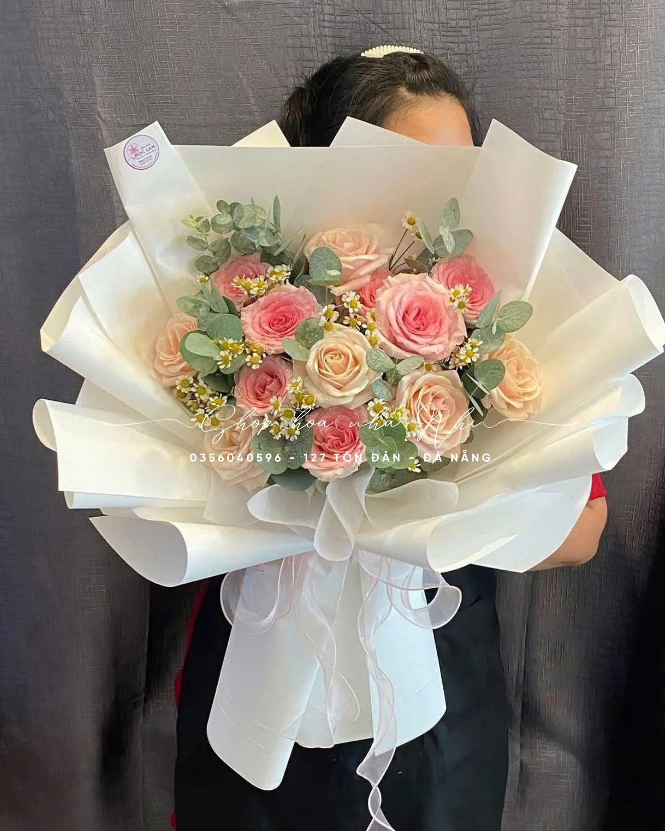 Ảnh 2 của Bó Hoa Hồng Vàng & Lan Trắng & Hoa Baby - Hoa Tươi