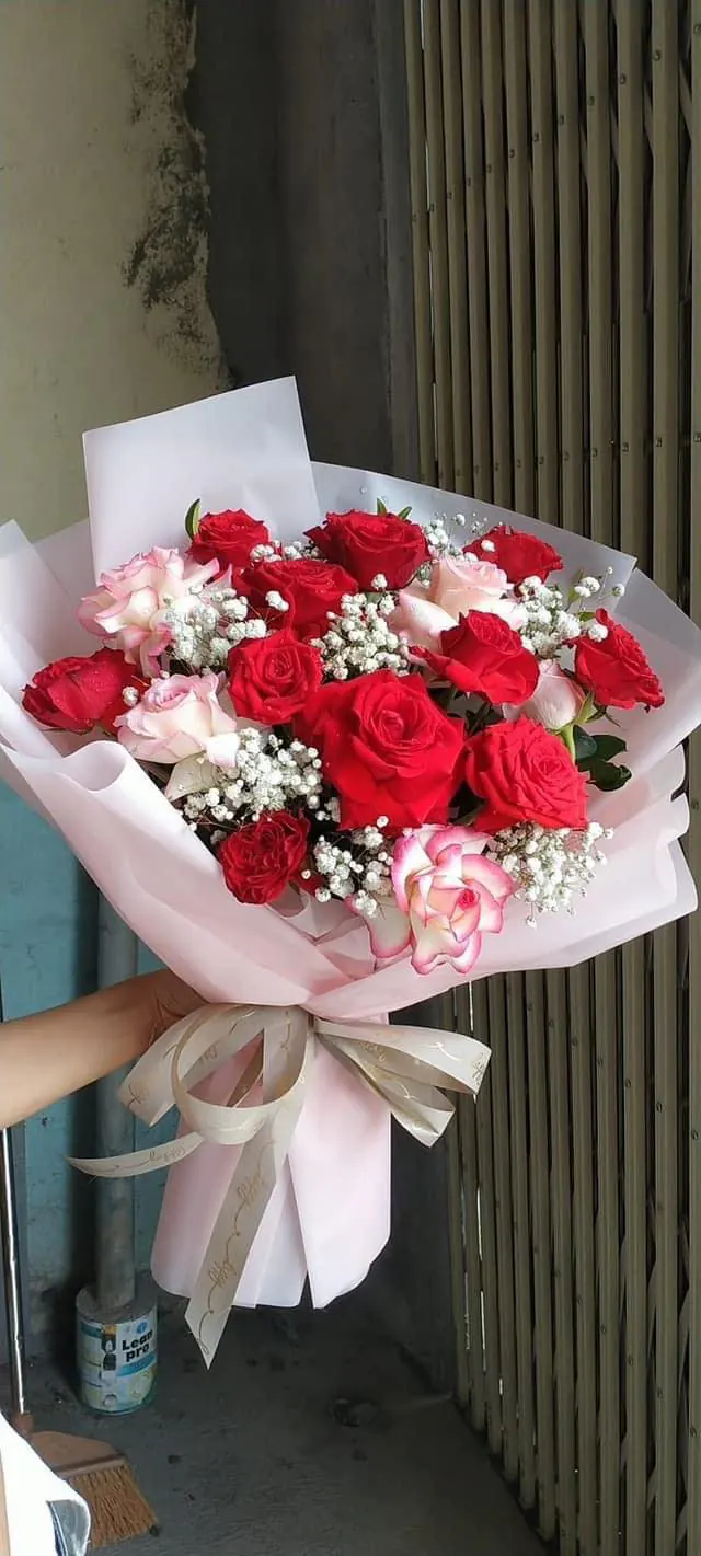 Ảnh 4 của Bó Hoa Hồng Phấn & Hoa Baby & Hồng - Valentine
