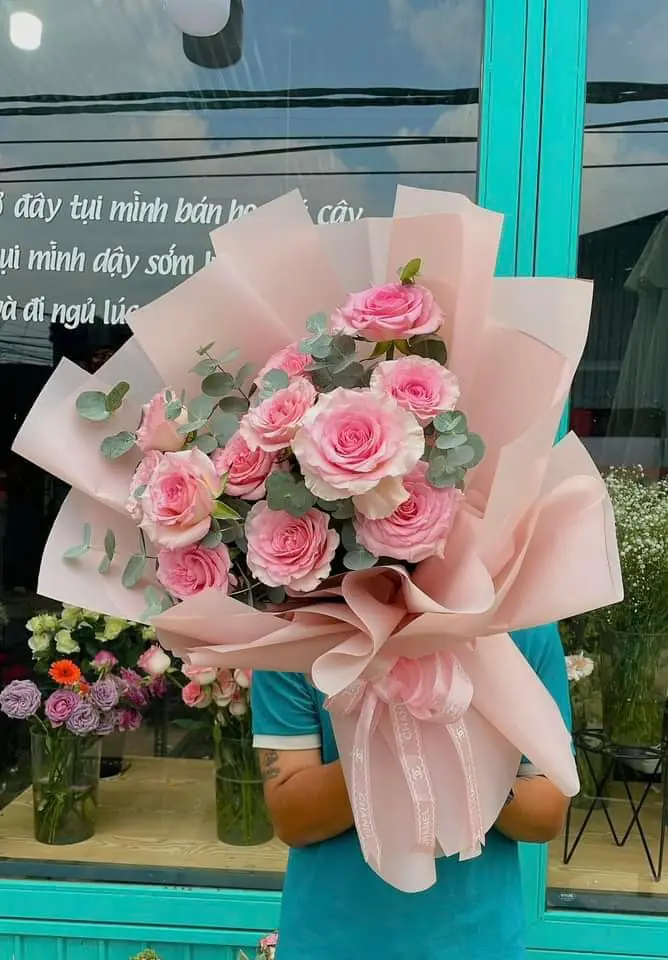 Ảnh 5 của Bó Hoa Hình Trái Tim Hồng Đỏ & Hồng - Valentine
