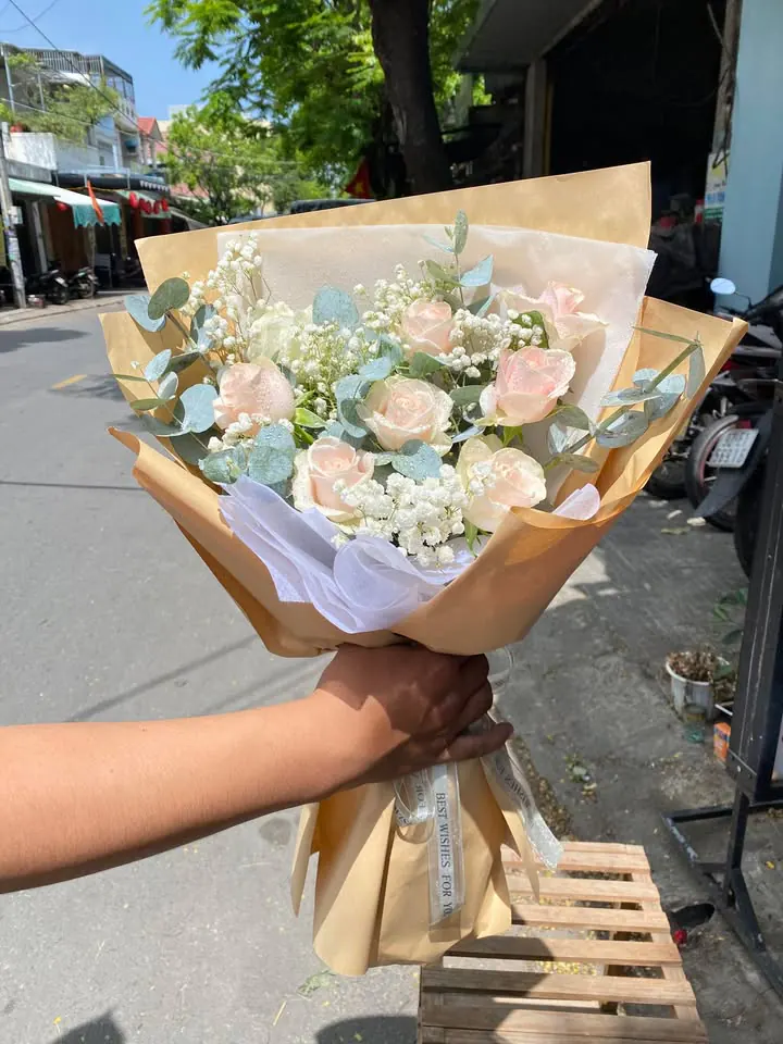 Ảnh 3 của Bó Hoa Hồng Phấn & Hoa Baby & Hồng - Valentine