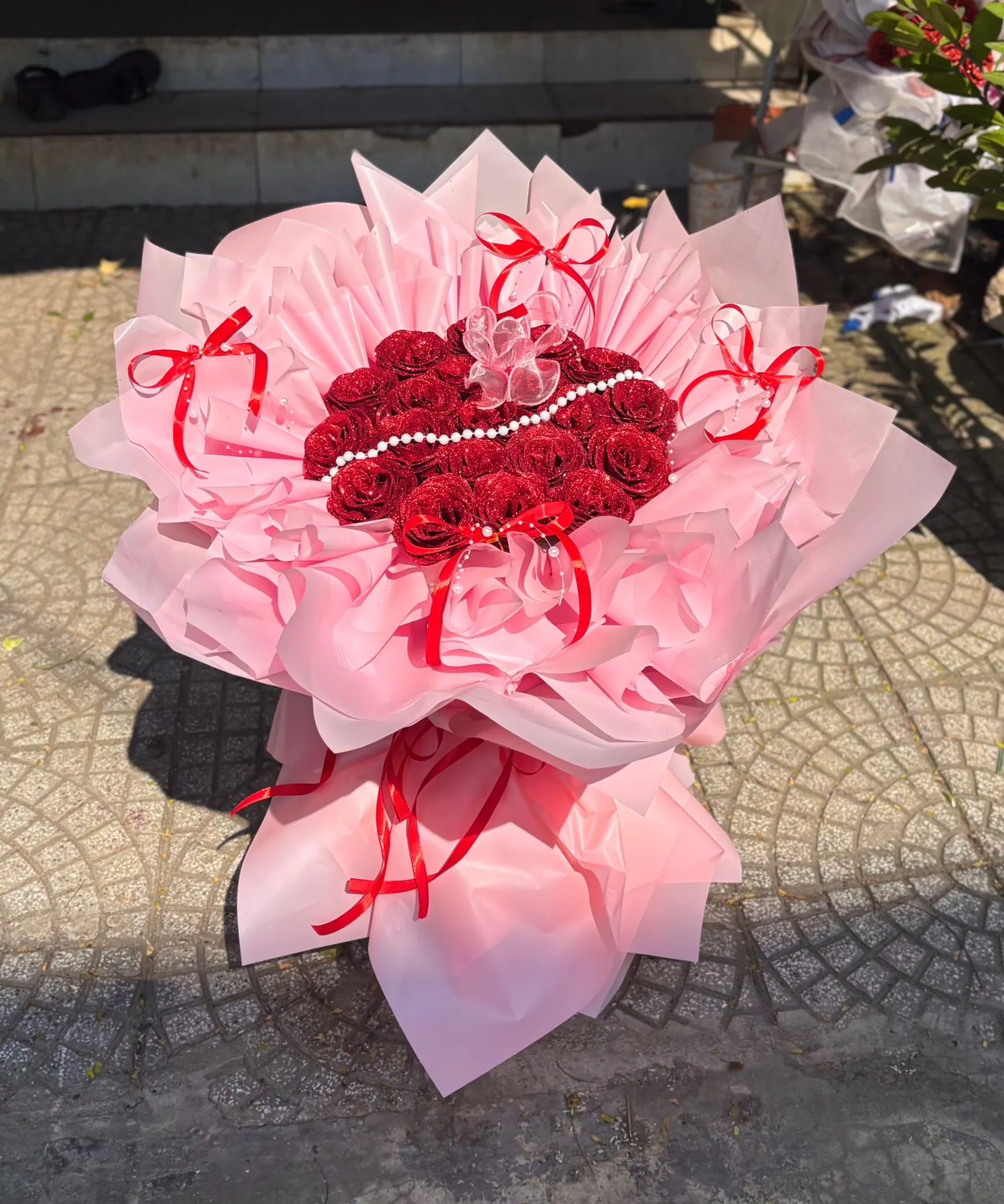 Ảnh 3 của Hộp Hoa Hình Trái Tim Hồng Đỏ & Hồng Phấn & Hồng - Valentine