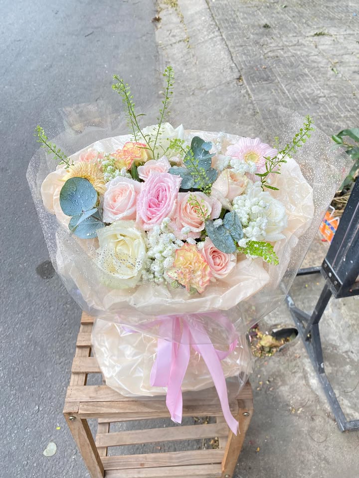 Bó Hoa Sương Mai - Hồng Pink Ohara & Baby