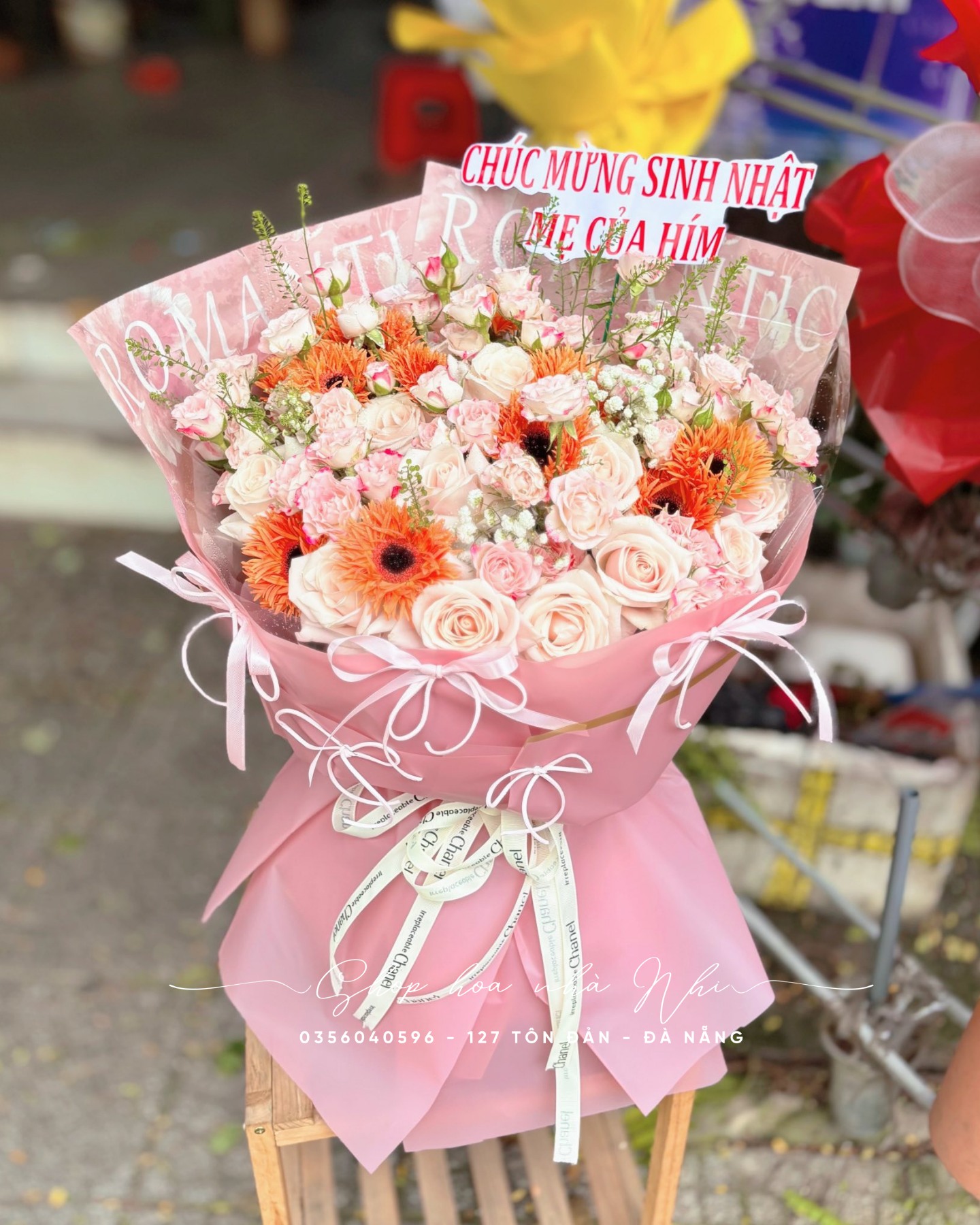 Bó Hoa Ấm Áp - Mix Hồng Kem & Đồng Tiền Cam